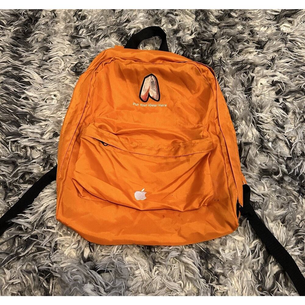Vintage Apple iPhone Orange Lightweight Backpack IGear RARE 90s Embroidered